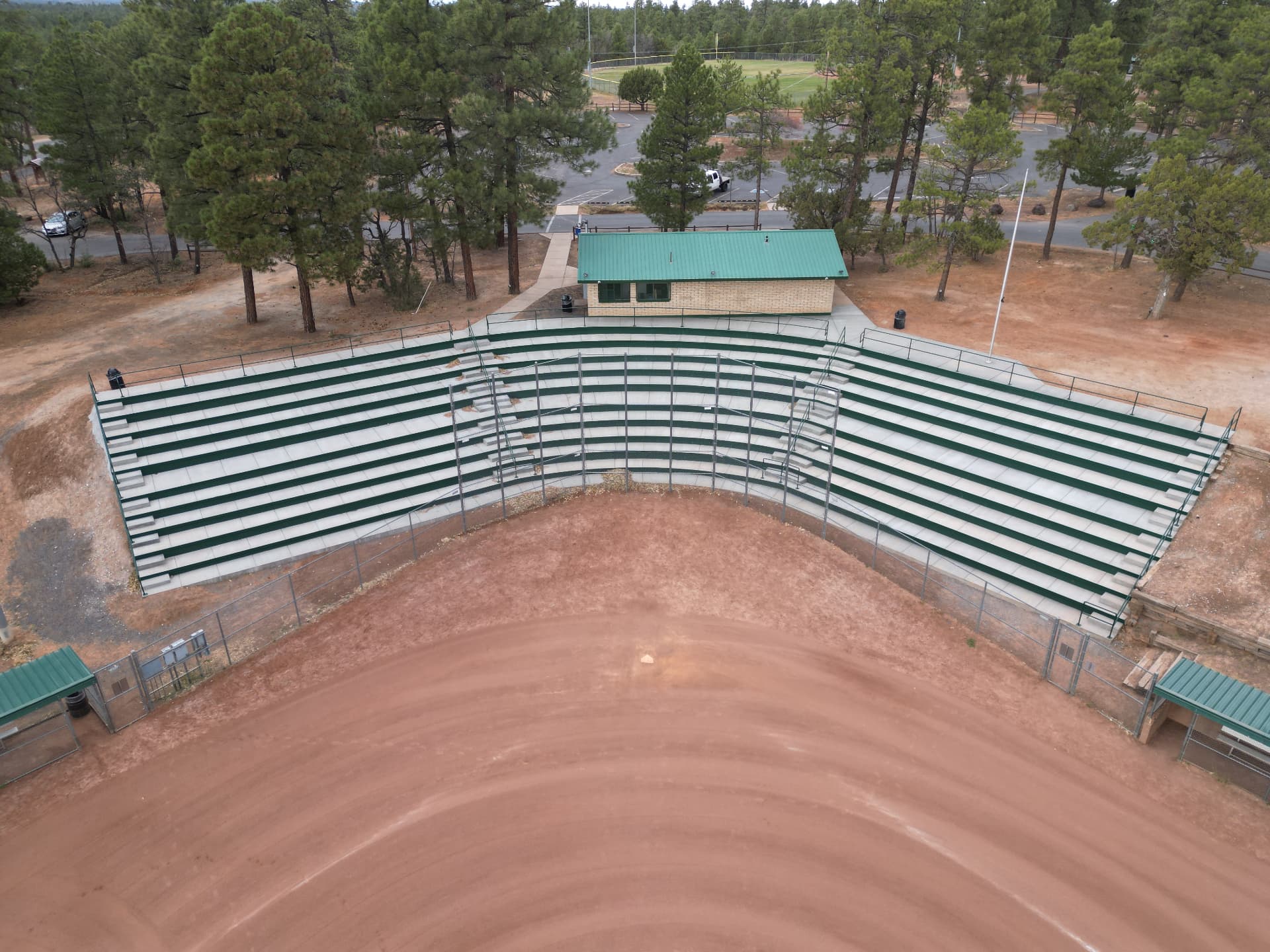 Completed city park bleachers rehabilitated by LD & B in Show Low, Arizona